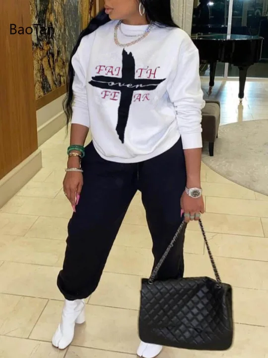 

Women Hoodies Sweatshirt Long Sleeve Print Casual Women Clothing Tops