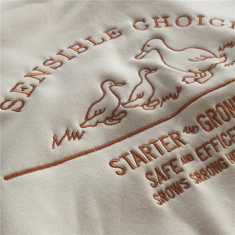 

Autumn Winter Women Duck Letter Embroidery Sweatshirt 2020 Female New Fashion Loose Oversized Soft Warm Pullovers Hoodie Tops