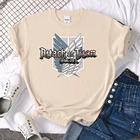 Обувь для косплея; Аниме обувь для косплея по аниме атака на Титанов принт женские футболки свободного покроя больших размеров футболка с коротким рукавом с изображением мультгероев, обычные рукава топ спортивный на мягкой подошве; Женские футболки