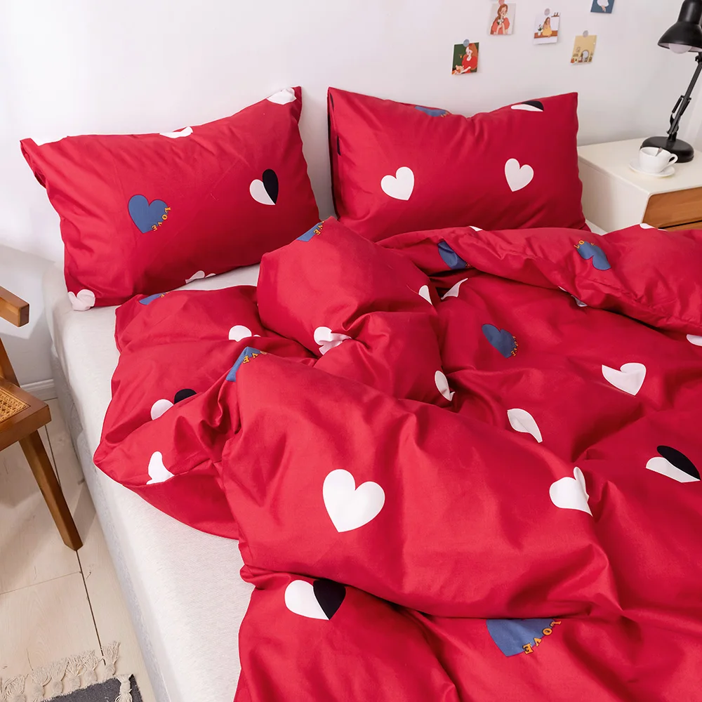 Красный любящее сердце милое детское модное роскошное Покрывало Постельное