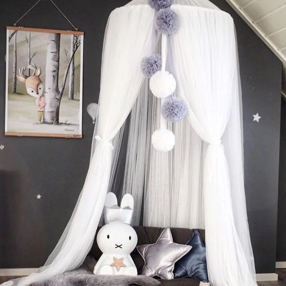 Большая занавеска для кровати Свадебный декор детской комнаты Обложка с короной