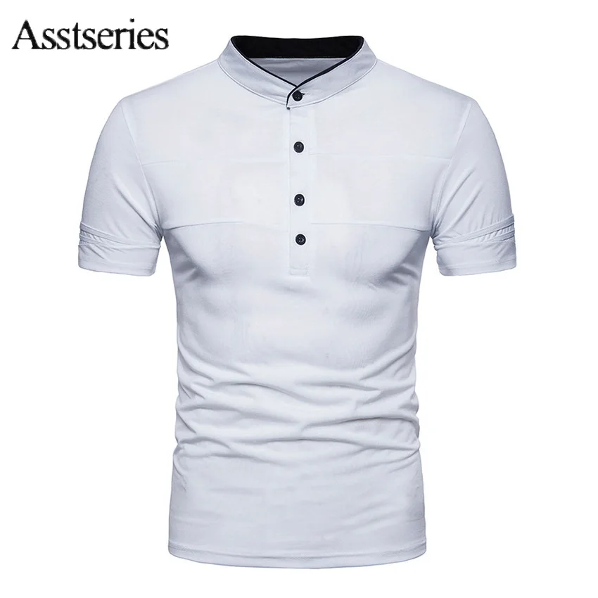 

Высокое качество Для мужчин рубашки поло Повседневное Стиль рубашки поло дышащие однотонные короткий рукав футболки-поло Лето 33wy