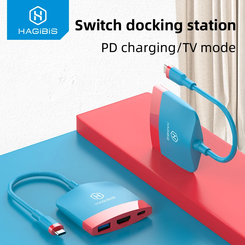 Dock para Nintendo Hdmi-compatível com Usb c para 4k pd para Macbook Habilis Switch Dock Docking Station Portátil Usb 3.0 Pro tv