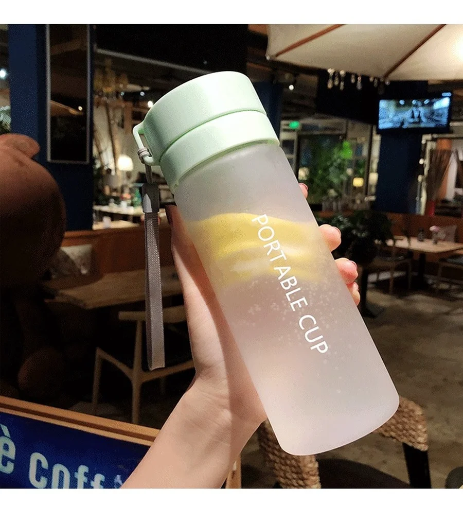 

Plastic Sport Water Bottle Outdoor Women Fashion Student Protable Water Bottle Transparent Botella De Agua Water Bottle DF50WB