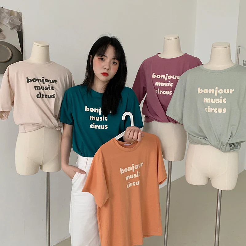 

Cheap wholesale 2021 spring summer autumn new fashion casual woman t-shirt lady beautiful nice women Tops female Vy8910