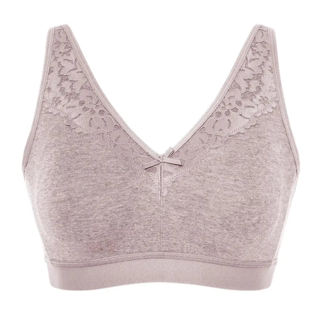 

Hot Sale Women's Seamless Wireless Lace Bra Sleep Cotton Unlined Comfort Support Plus Size