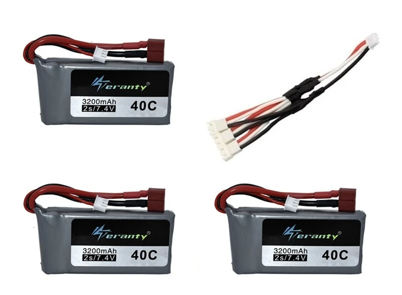 Обновление 3200mah 40C для Wltoys 12428 12423 RC четырехколесный внедорожный автомобиль 2s 7,4 v Lipo аккумулятор Feiyue 03 Q39 RC гоночный автомобиль - Цвет: Светло-серый