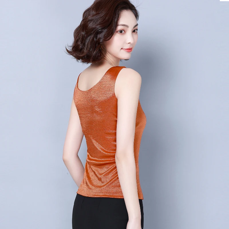 

Top women Summer V Neck Chiffon Vest Sleeveless Casual Blusas Tank Tops Silk Patchwork T Shirt Bottom Camisole 2021 New White