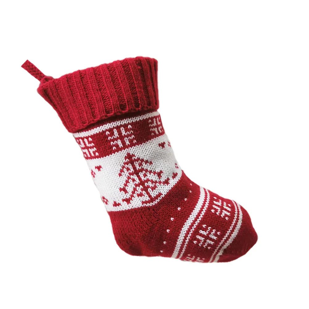

1pc Christmas Stocking Ornament Christmas Candy Bag Woolen Hanging ornament