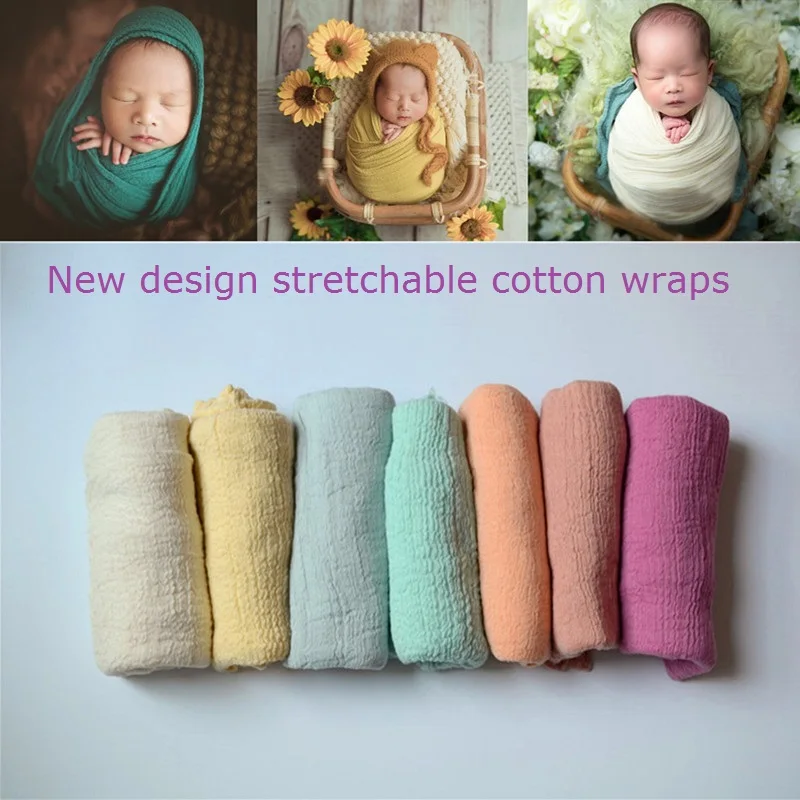 

Newborn Photography Props Wrap Baby Blanket Soft Stretchable Cotton Swaddling Photography Backdrop Babies Accessories