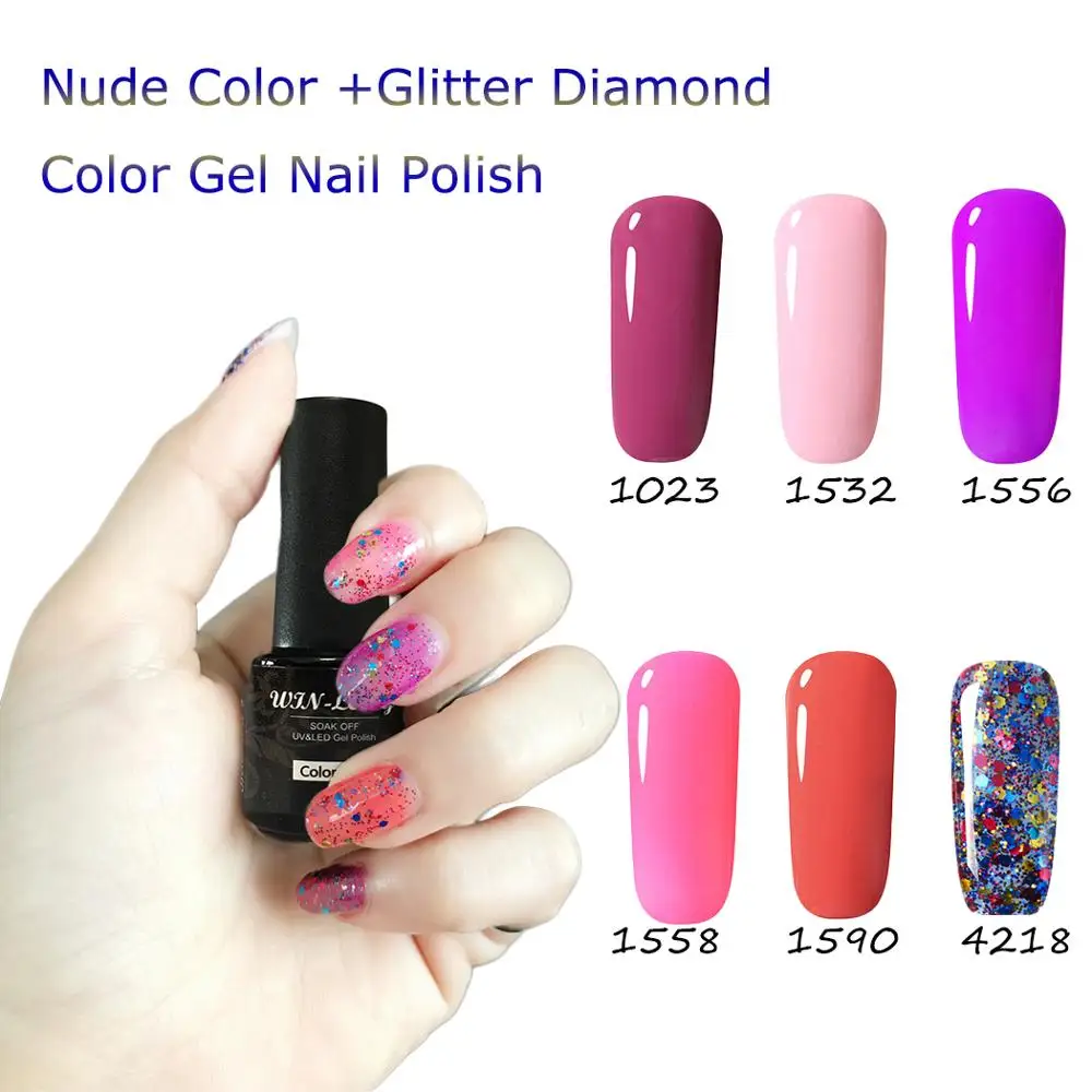 W L грубый Цветной Гель лак для ногтей УФ отмачиваемый 7 мл цветной с базовым