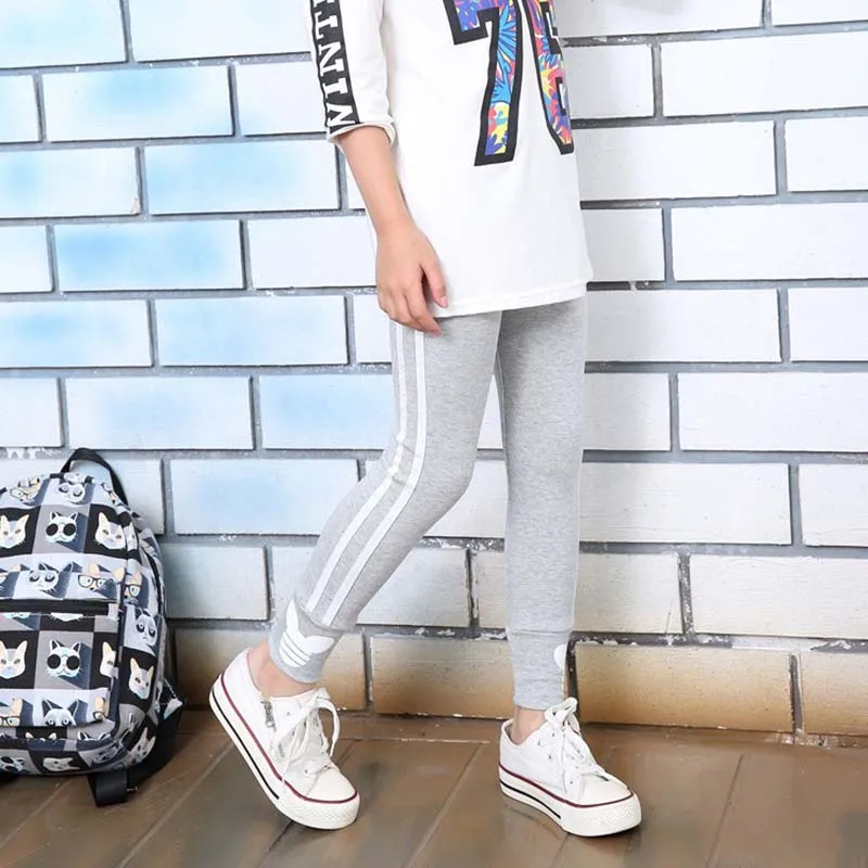 Новинка осенние хлопковые леггинсы для девочек в Вертикальную Полоску малышей