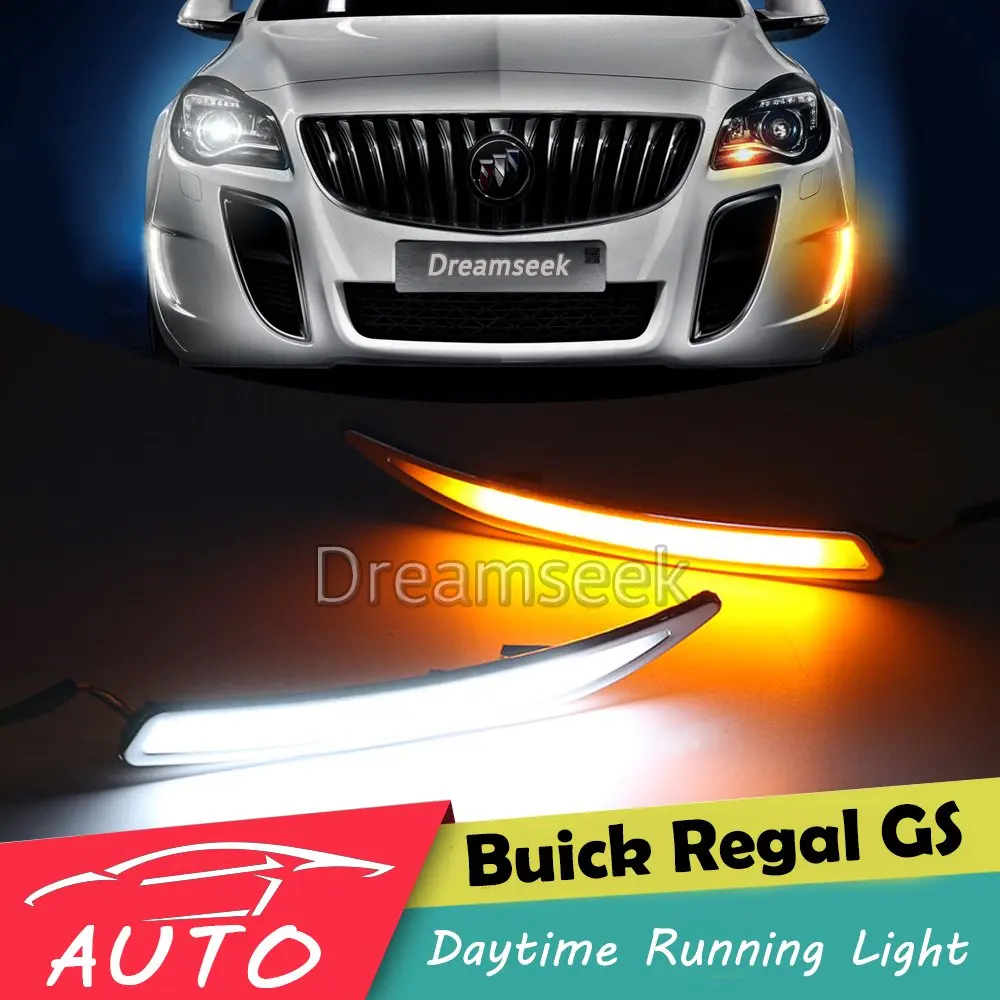DRL For Buick Regal GS / Opel Insignia OPC 2008-2017 LED Car Daytime Running Light Waterproof Driving Fog Day Lamp W Turn Signal