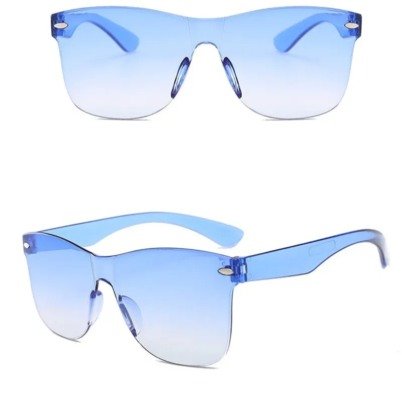 Солнцезащитные очки без оправы UV400 для мужчин и женщин Модные прямоугольные