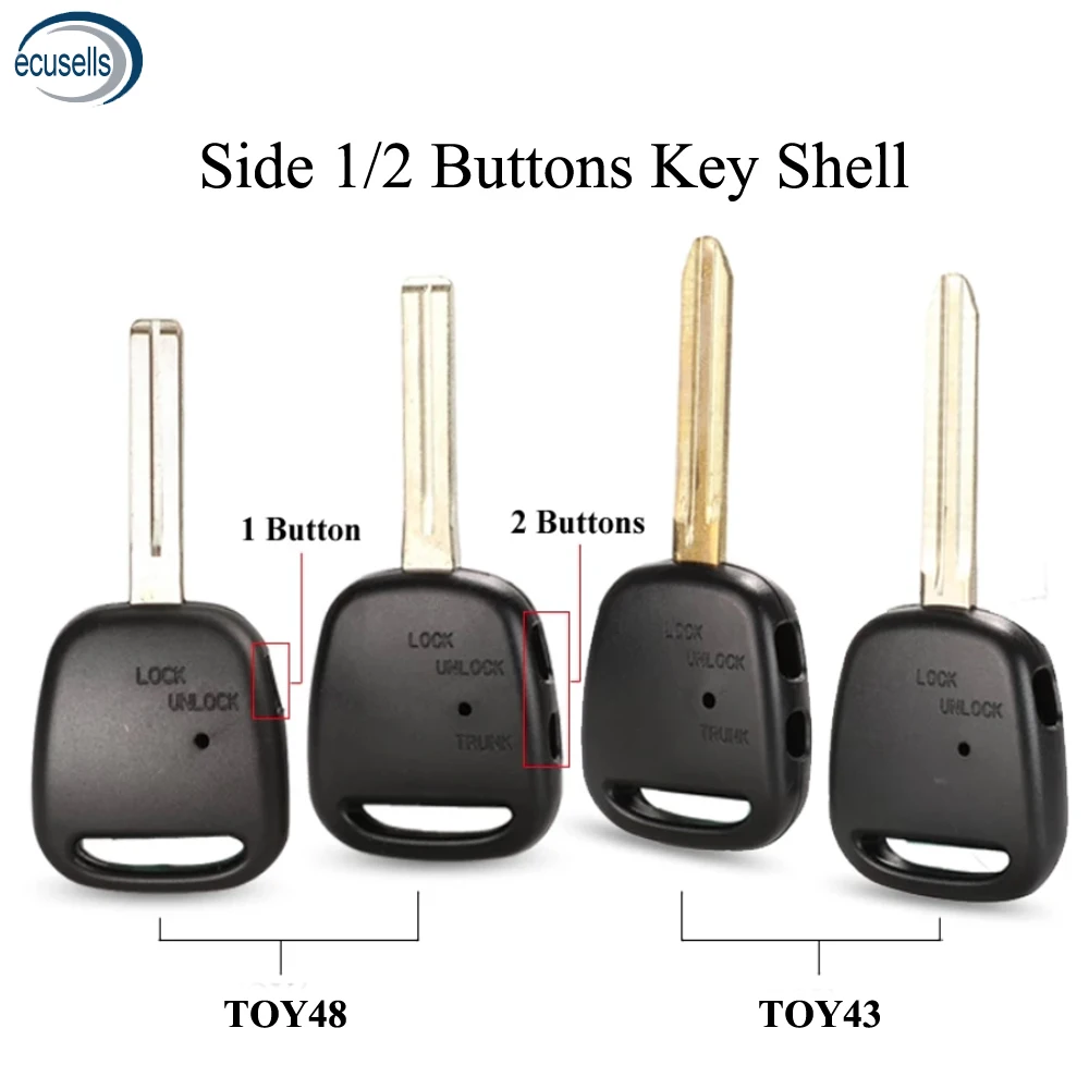 Распродажа! Боковая кнопка 1/2 чехол для ключа дистанционного управления Toyota Carina