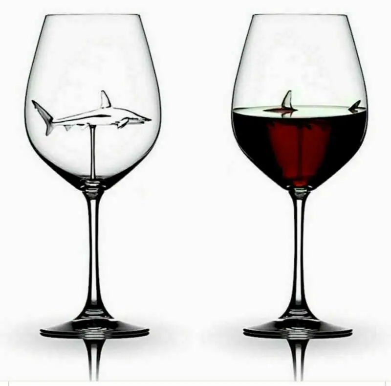 Креативный встроенный бокал для вина в виде акулы новый дизайн виски украшение