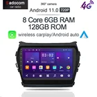 720P 360 панорамный Carplay 6G + 128G Android 11,0 автомобильный dvd-плеер GPS WIFI стерео радио для Hyundai IX45 Santafe 2013 - 2015 2017