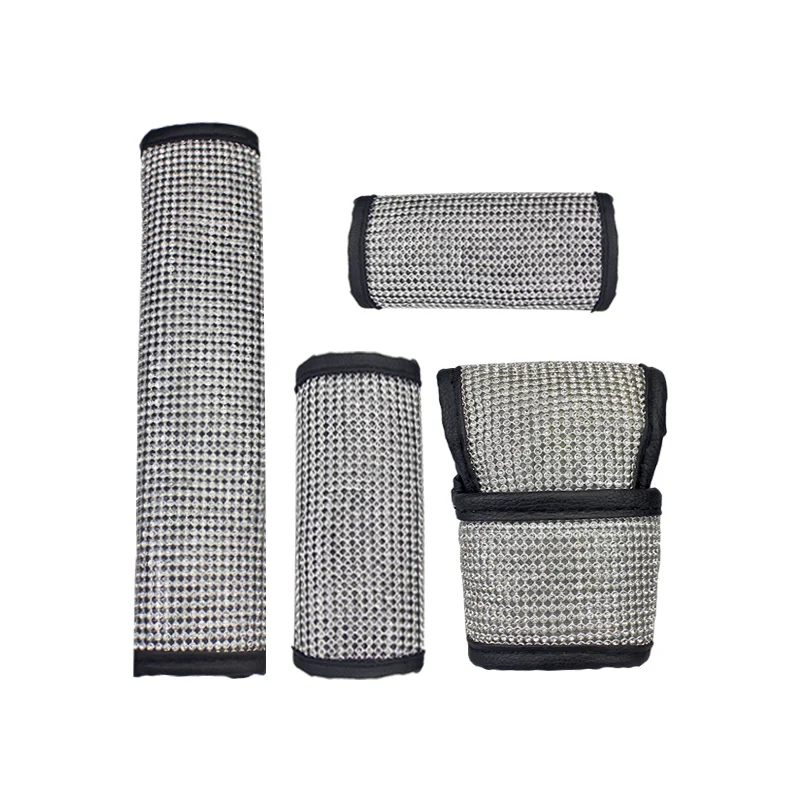 

Bling Rhinestone Crystal Car Seat Belt Cover Shoulder Cushion Auto Gear Shift Covers Car Interior Accessories For Girls Women