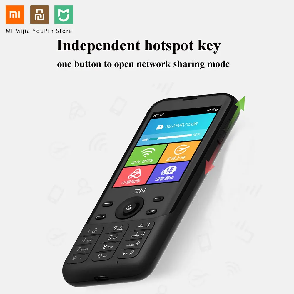 Xiaomi youpin ZMI Z1 4G Network Wifi Multi-user Hotspot Sharing 5000mAh Power Bank Feature