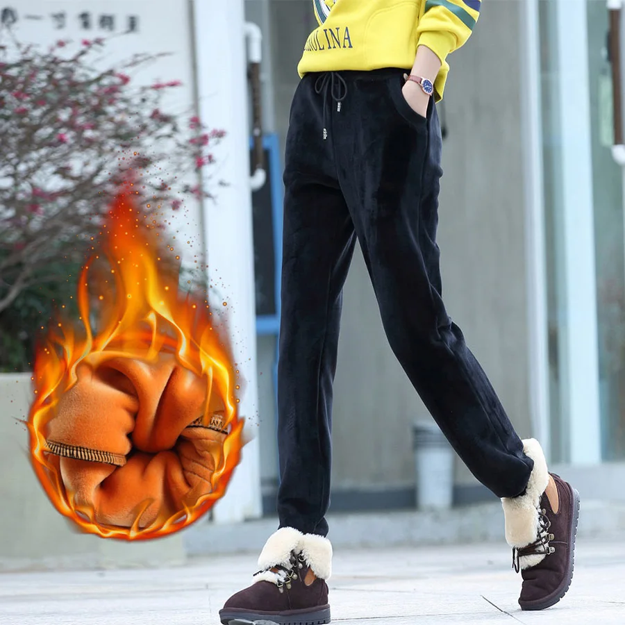 

Winter Thick Fleece Women Sweatpant Velvet Warm Loose Sport Pant Casual Jogger Running Fitness Workout Athletic Pant Trousers