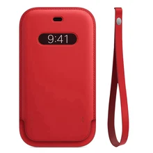 Genuine Leather Sleeve For iPhone 12 Pro Max Mini Leathe Wallet Card Pocket Slot Mag Magnetic Safe Pouch Case For IPhone12 Case