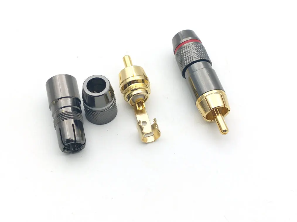 2PCS Copper RCA Plug Gold Plated Audio Video Adapter | Обустройство дома