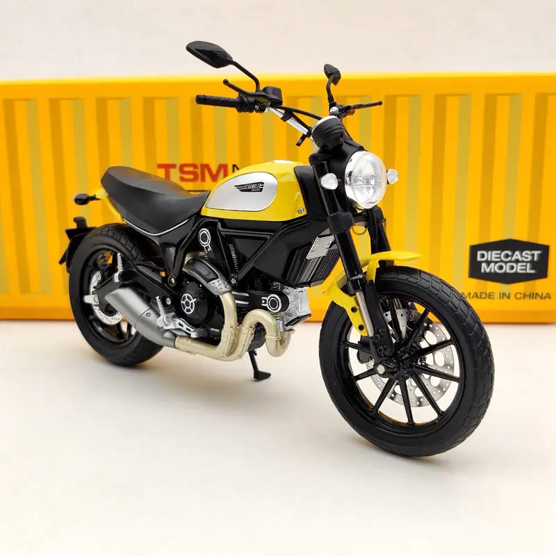 

TSM 1:12 For D~cati Scrambler Icon 803CC 2015 Rosso TSMMC003 Motorcycle Diecast Models Toys Car Collection Gift Yellow