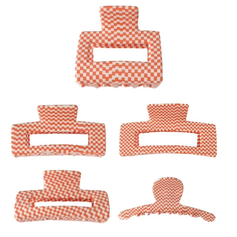 

Ажурные заколки для волос в клетку, Нескользящие ацетатные французские дизайнерские модные принадлежности