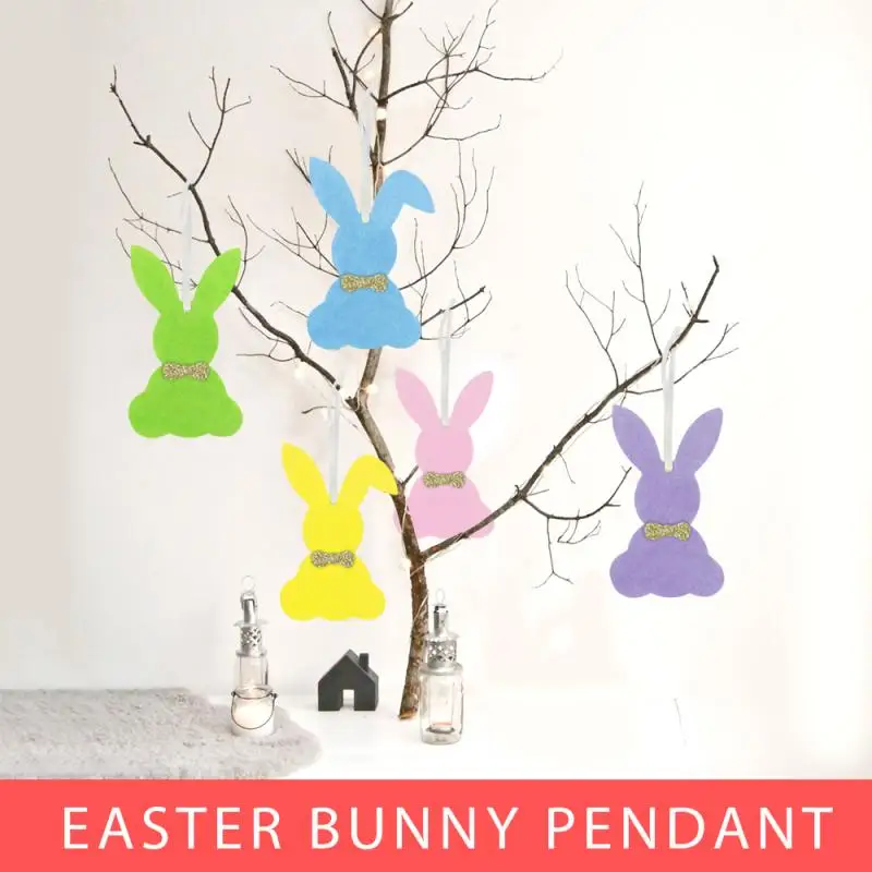 

5PCS Easter Bunny Pendant Reusable Environmental Protection Felt Decoration Easter Gift For Home Festival Decoration Accessories