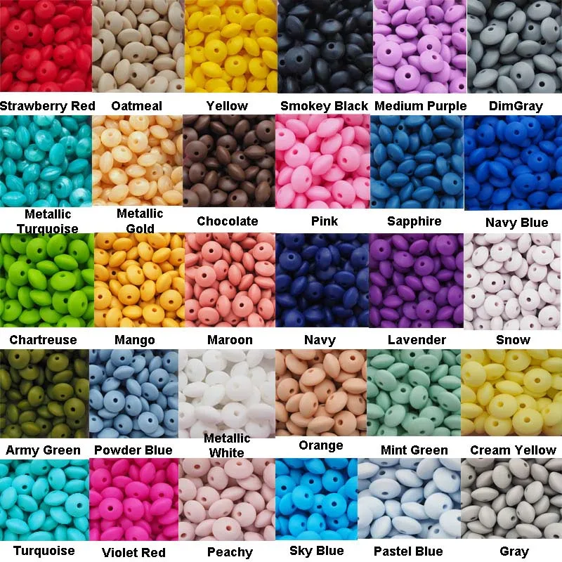 

Chenkai 100PCS Silicone Abacus Teether Beads Baby Teething Bead Food Grade For DIY Baby Pacifier Clip Chains Nurse Gift