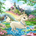 100% Полный 5D Diy Daimond картина замок и единорог 3D алмазов картина круглые стразы полный Diamant живопись вышивка мультфильм