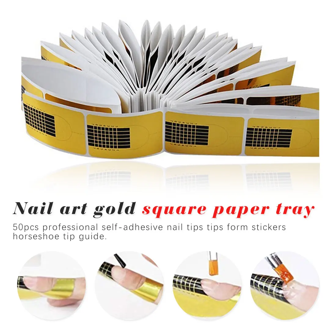 

50Pcs Hot Sale Professional Nail Forms Acrylic Curve Nails Gel Nail Extension Nail Art Guide Form Sticker Manicure Styling