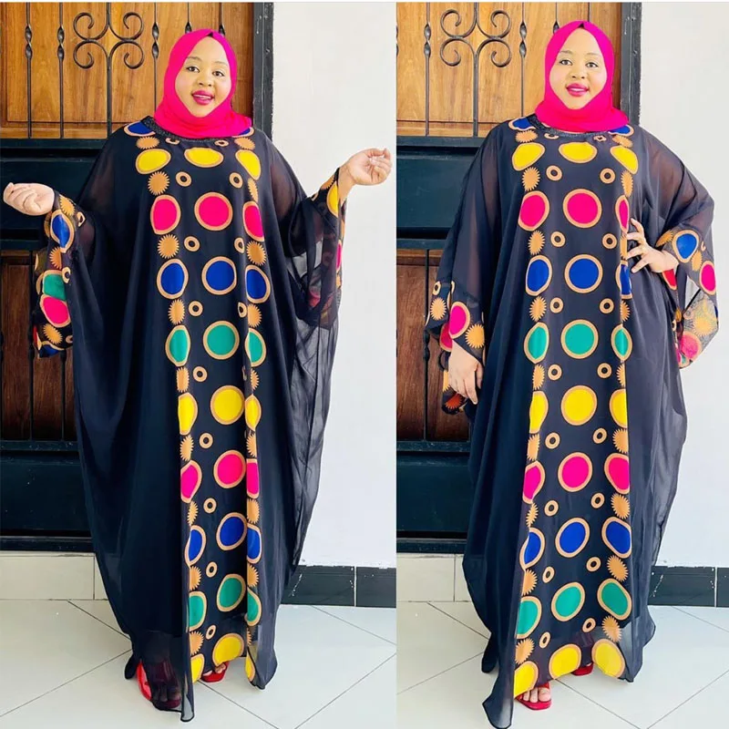 Африканский негабаритный двусторонний женский сарафан из двух частей |