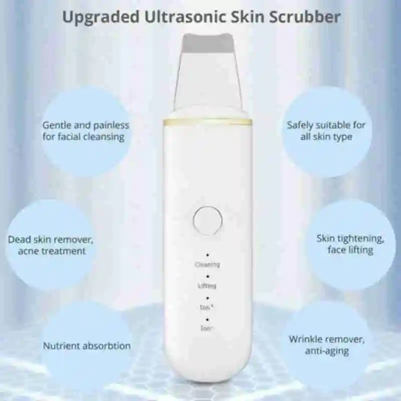 

Cleaner Ion Acne Blackhead Remover 2021 Ultrasonic Skin Scrubber Peeling Shovel Cleaner Massager Face Lift Machine