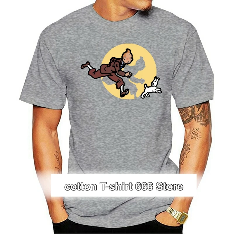 

Camiseta de TINTIN The Adventure Of TINTIN Snow, одежда для летнего сезона с изображением животных всех высоких