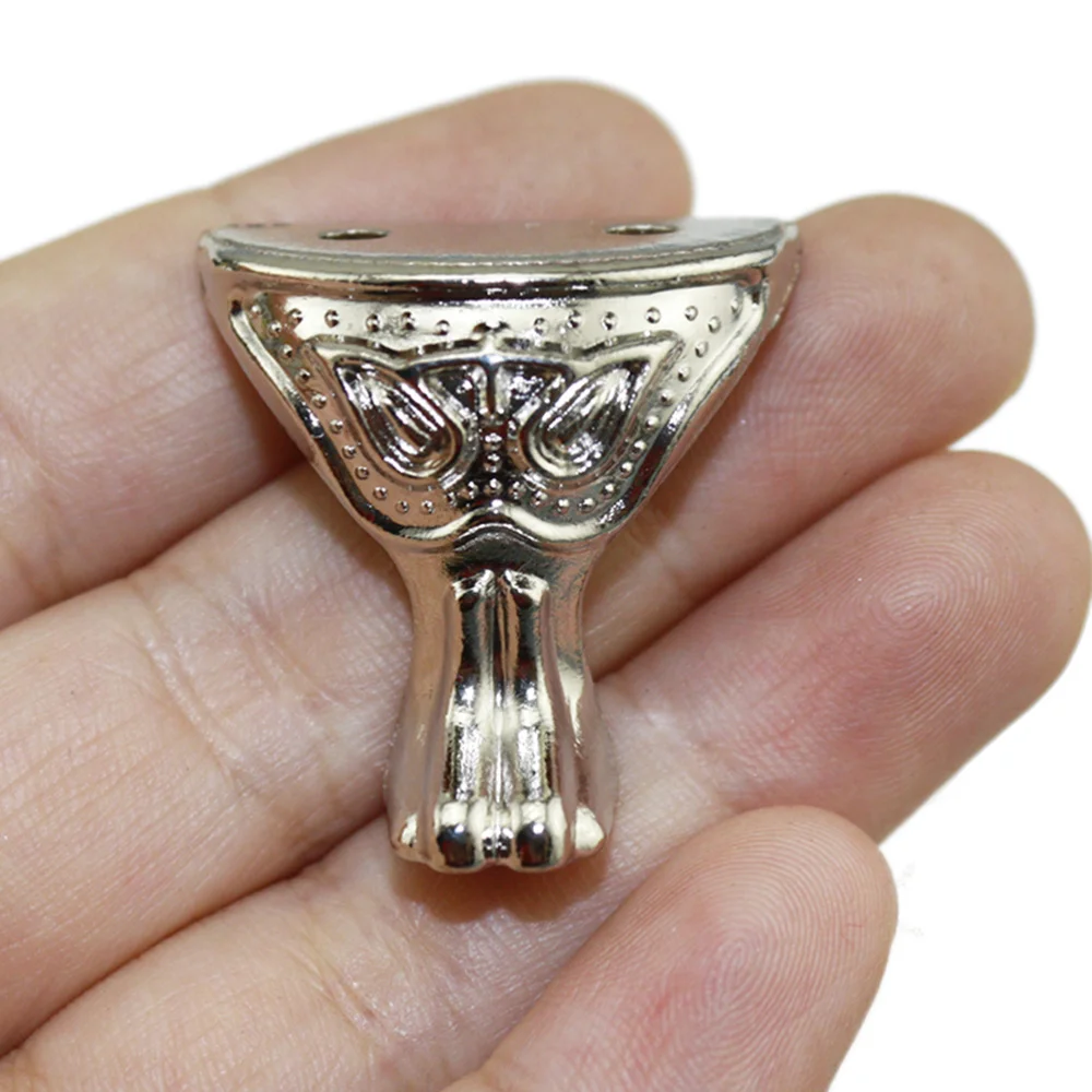 

20PCS 28x27mm Furniture Support Feet Face Shape Zinc Alloy Box Legs Sofa Decoration Accessories Silver