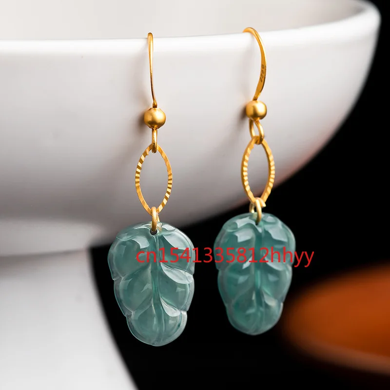 

Лидер продаж, модные серьги из серебра 925 пробы с изумрудом и синими листьями, очаровательные украшения, серьги ручной работы для женщин и мужчин, модные аксессуары