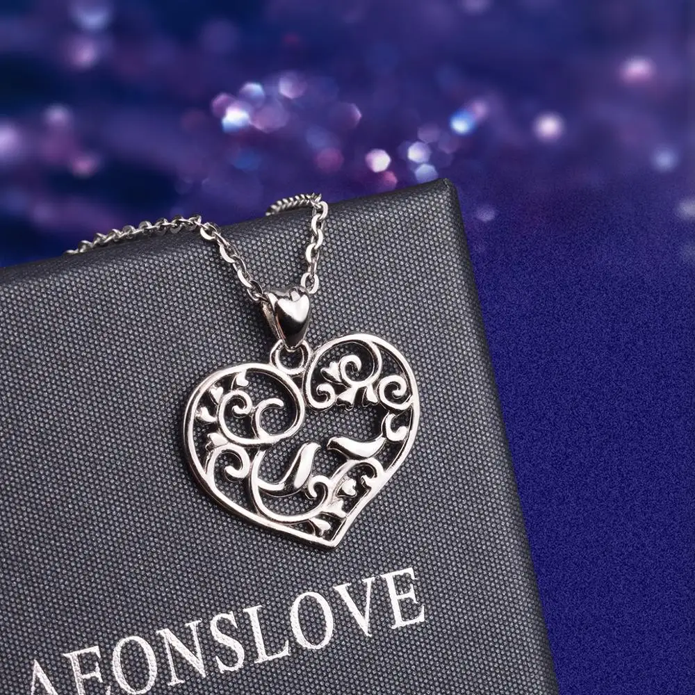 Женское Ожерелье с кулоном в виде сердца из серебра 100% пробы|real 925|f pendant925 sterling silver