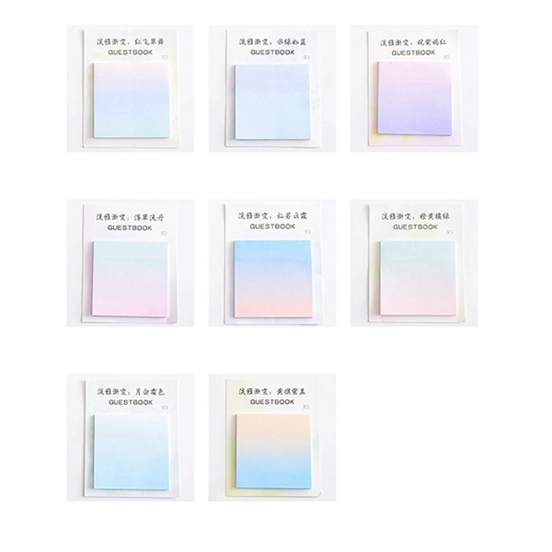 

Creative Style Gradient Color Self-Adhesive Memo Pad Sticky Notes Bookmark School Office Stationery Supply
