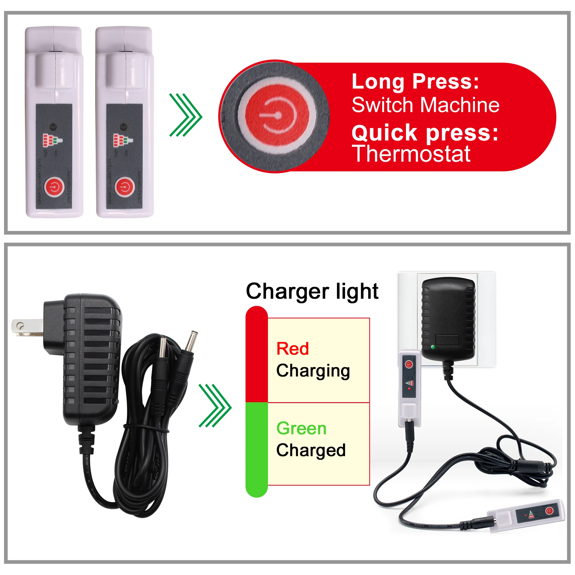 Женские и мужские зимние теплые носки с подогревом перезаряжаемой литий ионной