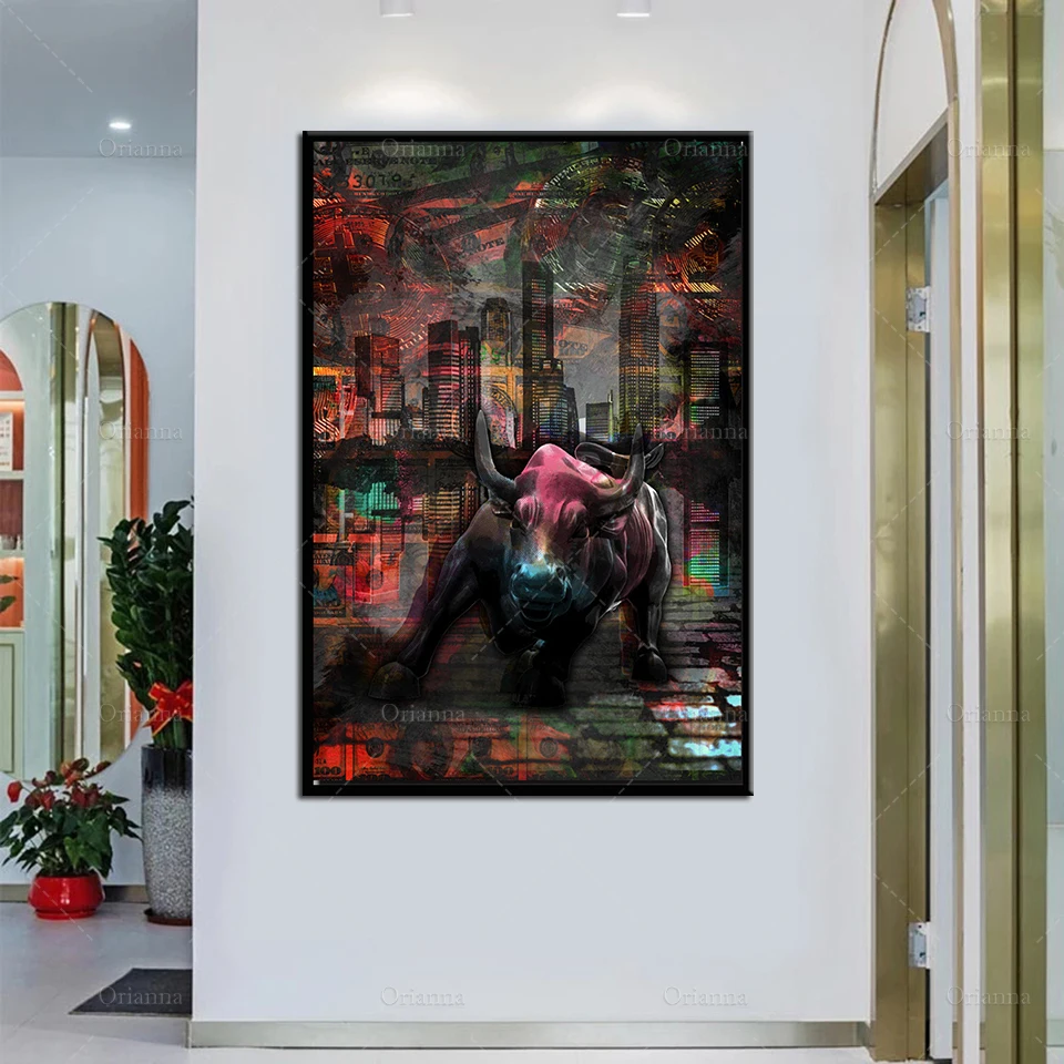 

Raging Bull | Bitcoin|Stock Market|Money | Forex | Cryptocurrency Posters and Prints on Canvas Wall Art Picture Home Decoration