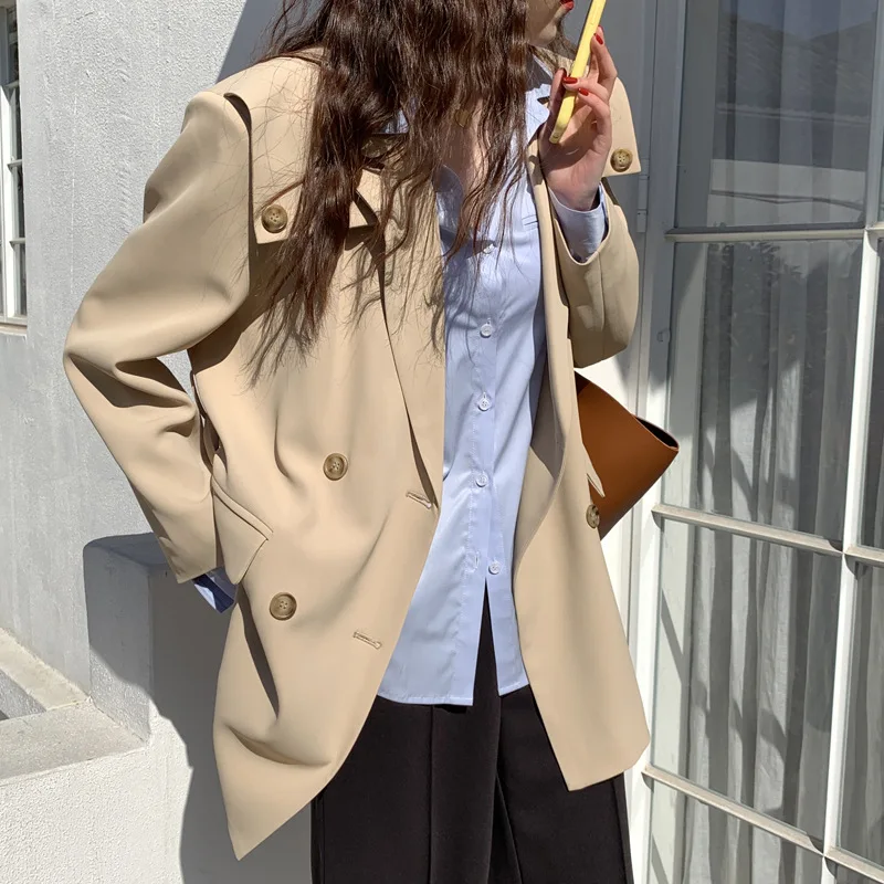 

2021 new spring women's design sense Korean casual suit OL wind short windbreaker