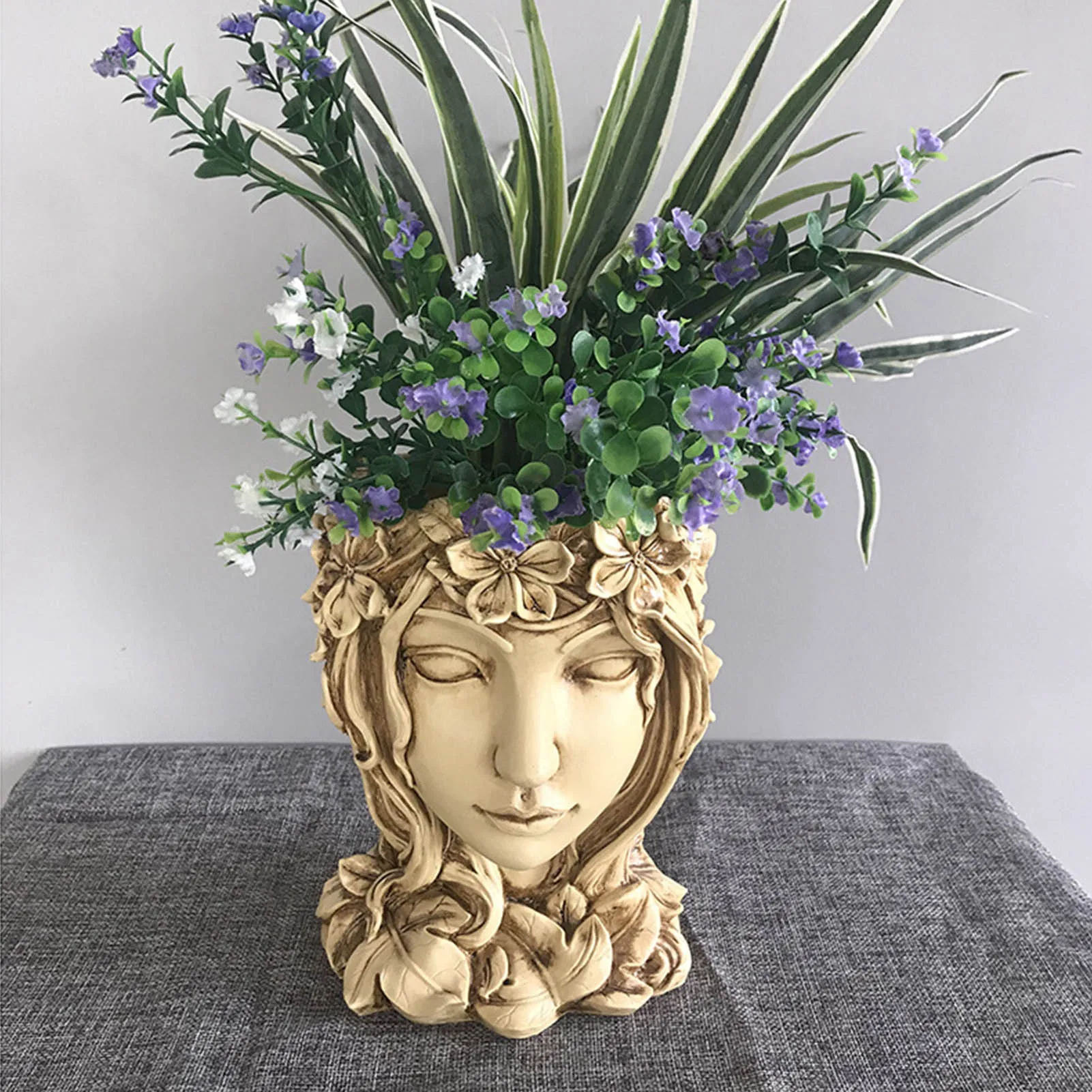 

Hot Large Caliber Flowerpot Resin Goddess Head Planter Statue Resin Flower Pot Flower Pot For Indoor Flowers Flower Pot Outdoor
