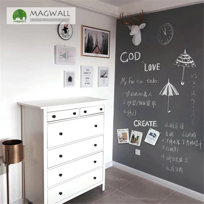 Magnetic double-layer gray color writing board 1.2*3m soft children graffiti eco-friendly dust free chalkboard