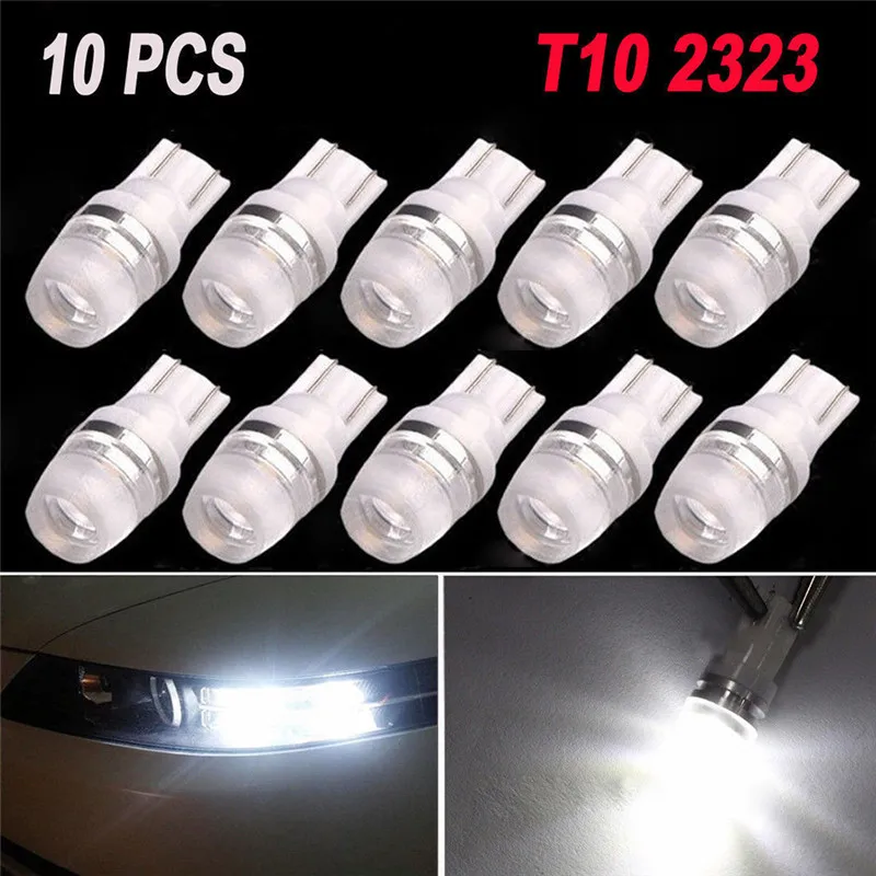 

10X White High Power T10 Wedge 2323 2 LED Car Light Bulbs W5W 192 168 194 12V Durable