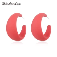 shineland candy color acrylic fashion korean circles drop dangle earrings for women geometric brincos sweet trendy jewelry gift
