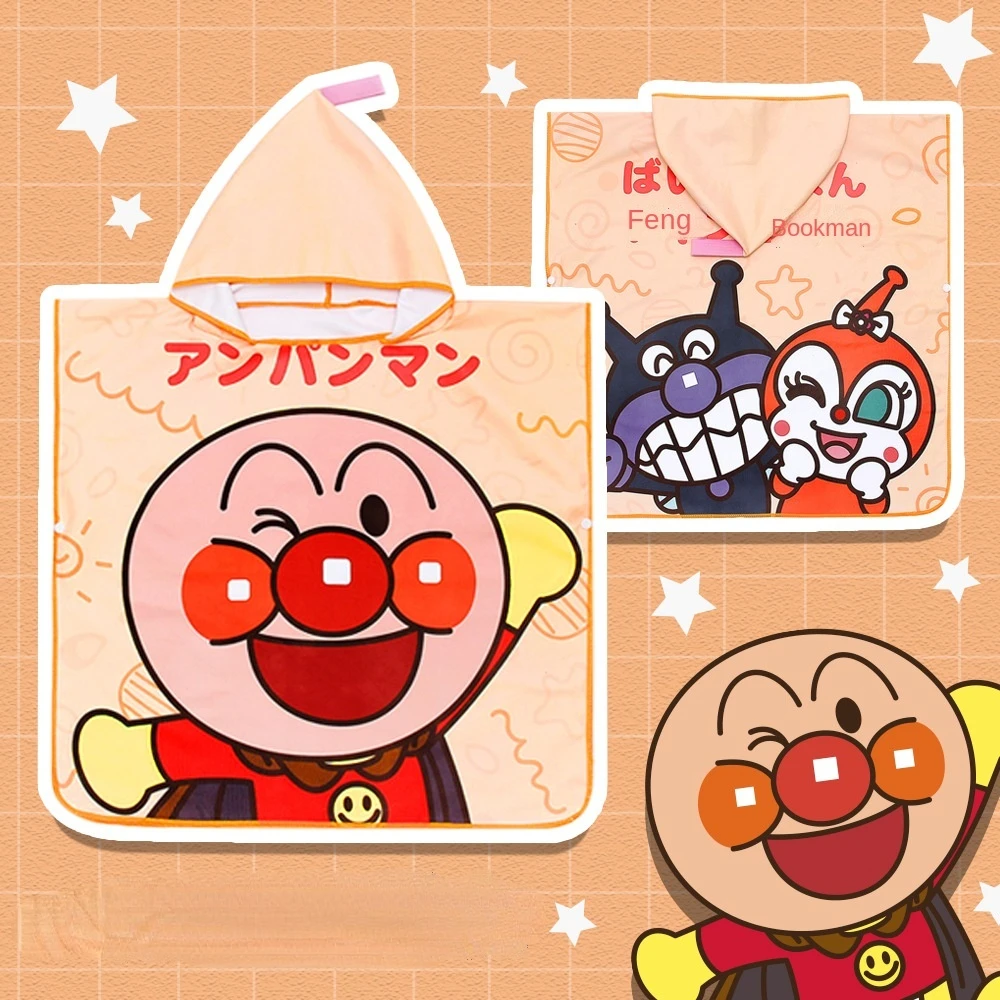

Мягкое банное полотенце, мультяшная Пижама Anpanman, детское пригодное для носки одеяло с капюшоном, быстросохнущее банное полотенце, пляжные с...