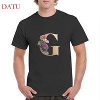 harajuku alphabet g flowers pattern tshirt 100 cotton 26 alphabet print t shirt gothic punk oversized tops womenmens t shirts
