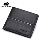 Мужские кошельки из воловьей кожи BISON DENIM, многофункциональный кошелек из воловьей кожи, тонкий кошелек из натуральной кожи, мужские держатели для карт, N4437