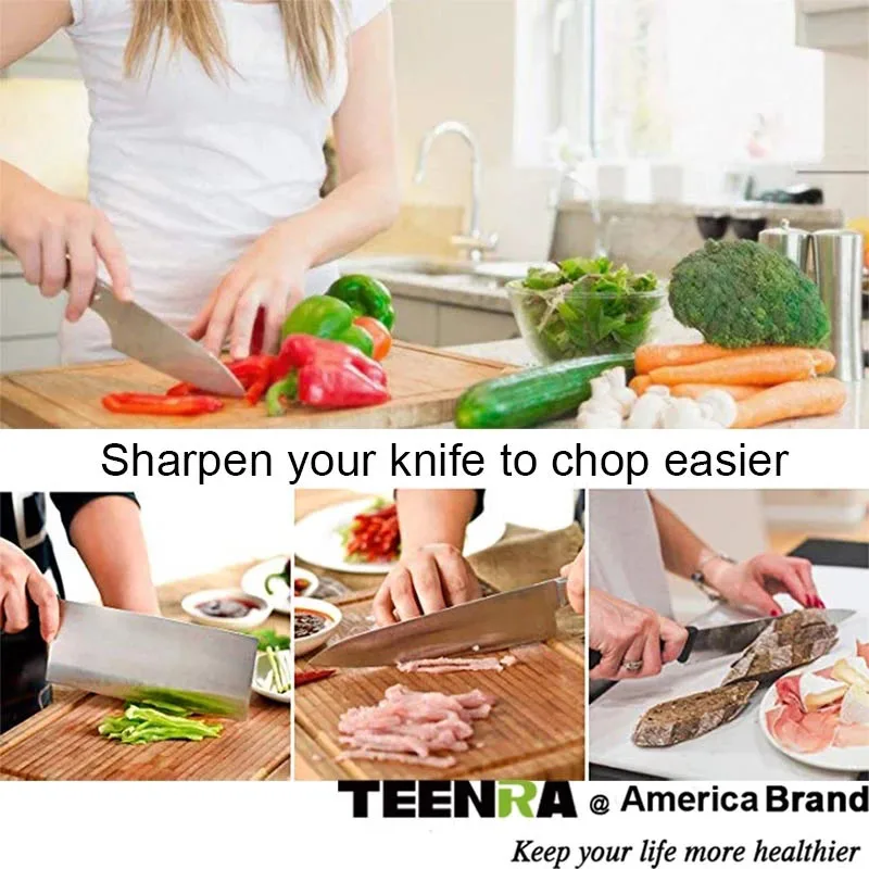 

HOONRA 4 In 1 Kinfe Scissors Sharpener 3 Stages Kitchen Knife Sharpener Whetstone Grinder Diamond Sharpener Kitchen Tools